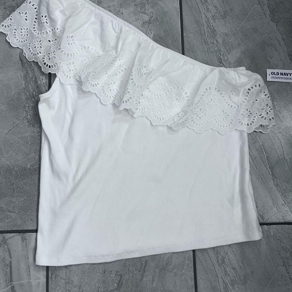 Old Navy White Eyelet Detail Top